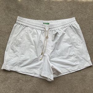J Crew Shorts Womens XXL White Eco Paddle Drawstring Pockets Swim Beach Casual